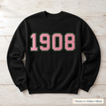 Faux Chenille & Glitter Lettering Sweatshirt. Shown in: Gildan • Black.