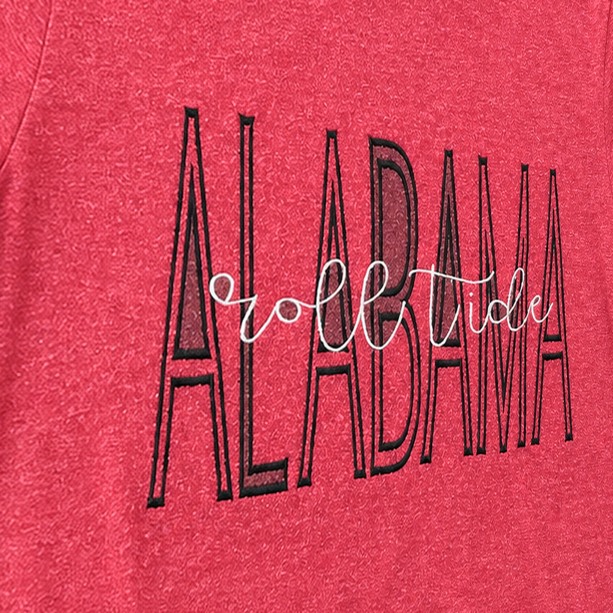 Tall Varsity Lettering & Script Tee. Shown in: Gildan • Heather Red.