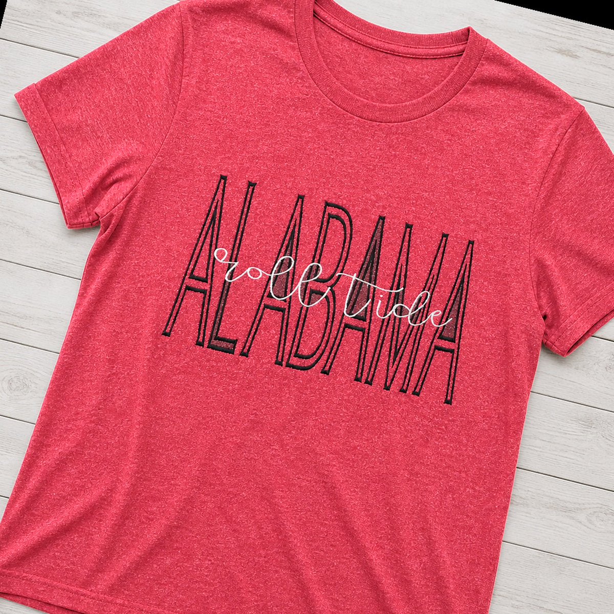 Tall Varsity Lettering & Script Tee. Shown in: Gildan • Heather Red.