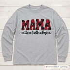 Buffalo Plaid Lettering & Family Names Long-Sleeve Tee. Shown in: Gildan • Sport Grey.