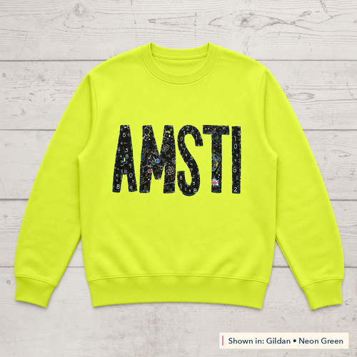 Chalkboard Lettering Sweatshirt. Shown in: Gildan • Neon Green.