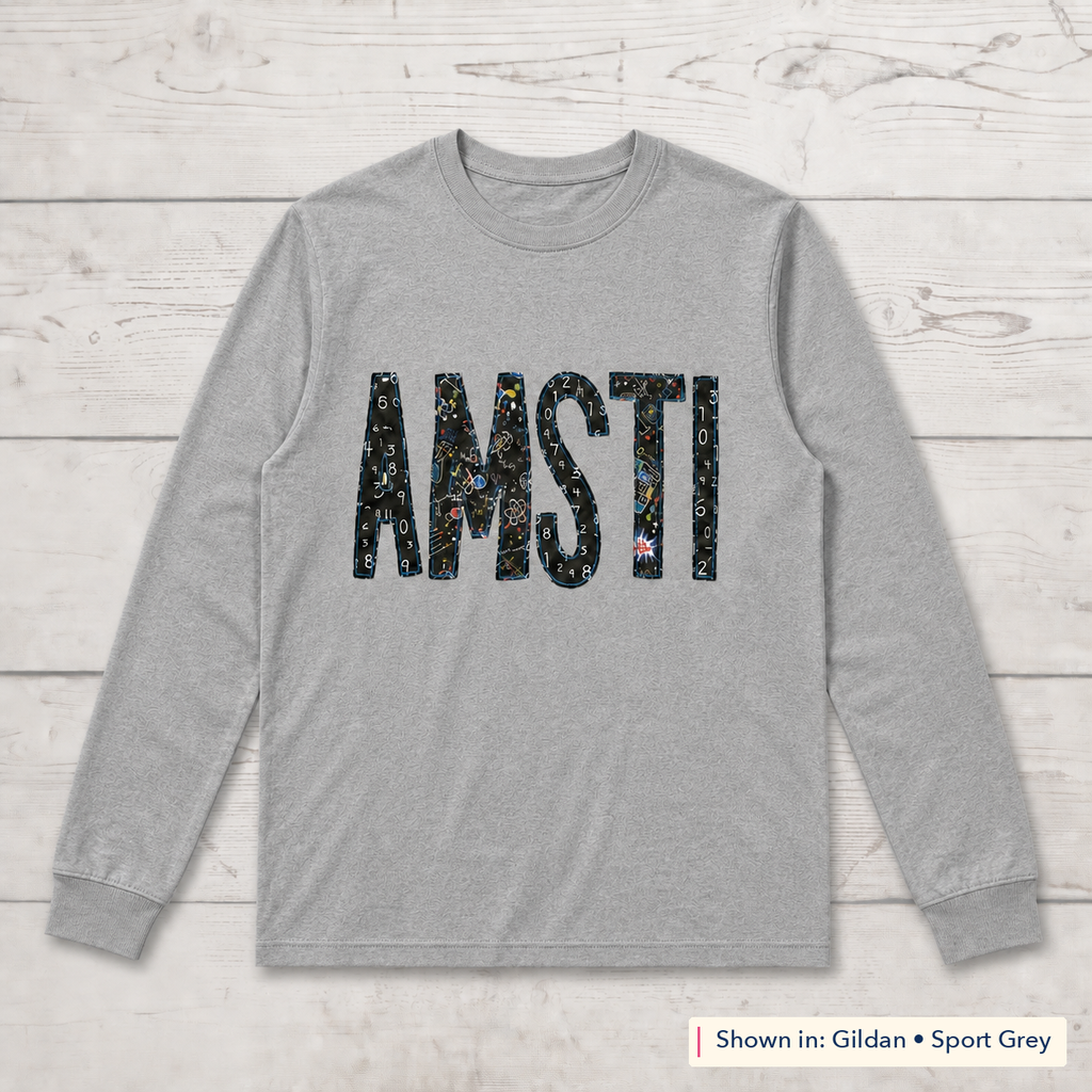 Chalkboard Lettering Long-Sleeve Tee. Shown in: Gildan • Sport Grey.