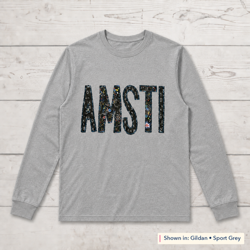 Chalkboard Lettering Long-Sleeve Tee. Shown in: Gildan • Sport Grey.