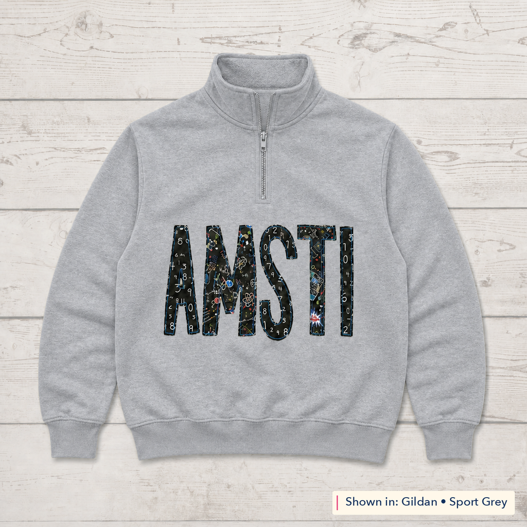 Chalkboard Lettering Quarter-Zip. Shown in: Gildan • Sport Grey.