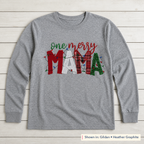 One Merry Mama Christmas Lights Long-Sleeve Tee. Shown in: Gildan • Heather Graphite.
