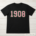 Faux Chenille & Glitter Lettering Tee. Shown in: Gildan • Black.