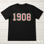 Faux Chenille & Glitter Lettering Tee. Shown in: Gildan • Black.