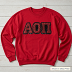 Greek Letter Sequin Sweatshirt. Shown in: Gildan • Red.
