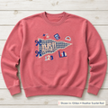 Gingham Math Pennant Sweatshirt. Shown in: Gildan • Heather Scarlet Red.