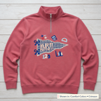 Gingham Math Pennant Quarter-Zip. Shown in: Comfort Colors • Crimson.