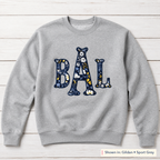 Navy Floral Block Monogram Sweatshirt. Shown in: Gildan • Sport Grey.