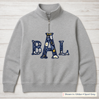 Navy Floral Block Monogram Quarter-Zip. Shown in: Gildan • Sport Grey.