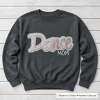 Dance Mom Glitter & Sequin Sweatshirt. Shown in: Gildan • Heather Charcoal.