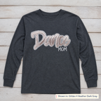 Dance Mom Glitter & Sequin Long-Sleeve Tee. Shown in: Gildan • Heather Dark Gray.
