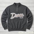 Dance Mom Glitter & Sequin Quarter-Zip. Shown in: Gildan • Heather Dark Gray.