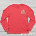 Tie-Dye Chest Monogram Long-Sleeve Tee. Shown in: Comfort Colors • Paprika.