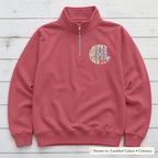 Tie-Dye Chest Monogram Quarter-Zip. Shown in: Comfort Colors • Crimson.