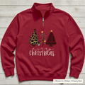 Patterned Christmas Trees Quarter-Zip. Shown in: Gildan • Cherry Red.