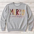 Merry & Bright Plaid Sweatshirt. Shown in: Gildan • Sport Grey.