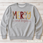 Merry & Bright Plaid Sweatshirt. Shown in: Gildan • Sport Grey.