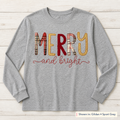 Merry & Bright Plaid Long-Sleeve Tee. Shown in: Gildan • Sport Grey.