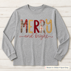 Merry & Bright Plaid Long-Sleeve Tee. Shown in: Gildan • Sport Grey.