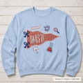 Gingham Science Pennant Sweatshirt. Shown in: Gildan • Light Blue.
