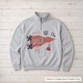 Gingham Science Pennant Quarter-Zip. Shown in: Independent • Heather Grey.