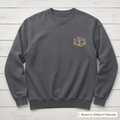 Script Chest Monogram Sweatshirt. Shown in: Gildan • Charcoal.