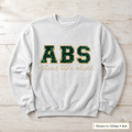 Sequin Varsity Lettering Sweatshirt. Shown in: Gildan • Ash.
