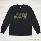 Sequin Varsity Lettering Long-Sleeve Tee. Shown in: Gildan • Black.