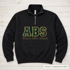 Sequin Varsity Lettering Quarter-Zip. Shown in: Independent • Black.