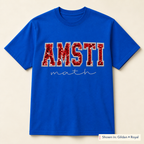 Sequin Varsity Lettering Tee. Shown in: Gildan • Royal.