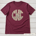 Snakeskin Scalloped Monogram Tee. Shown in: Gildan • Maroon.