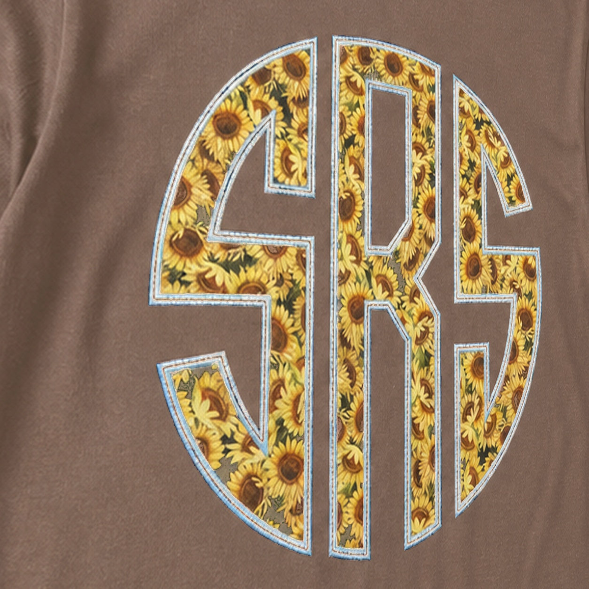 Sunflower Circle Monogram Long-Sleeve Tee. Shown in: Comfort Colors • Espresso.