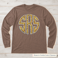 Sunflower Circle Monogram Long-Sleeve Tee. Shown in: Comfort Colors • Espresso.