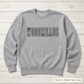 Tall Outline School Lettering Sweatshirt. Shown in: Gildan • Sport Grey.