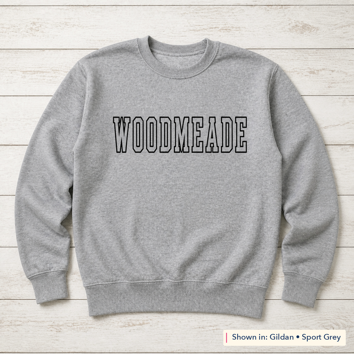 Tall Outline School Lettering Sweatshirt. Shown in: Gildan • Sport Grey.