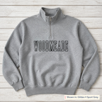 Tall Outline School Lettering Quarter-Zip. Shown in: Gildan • Sport Grey.