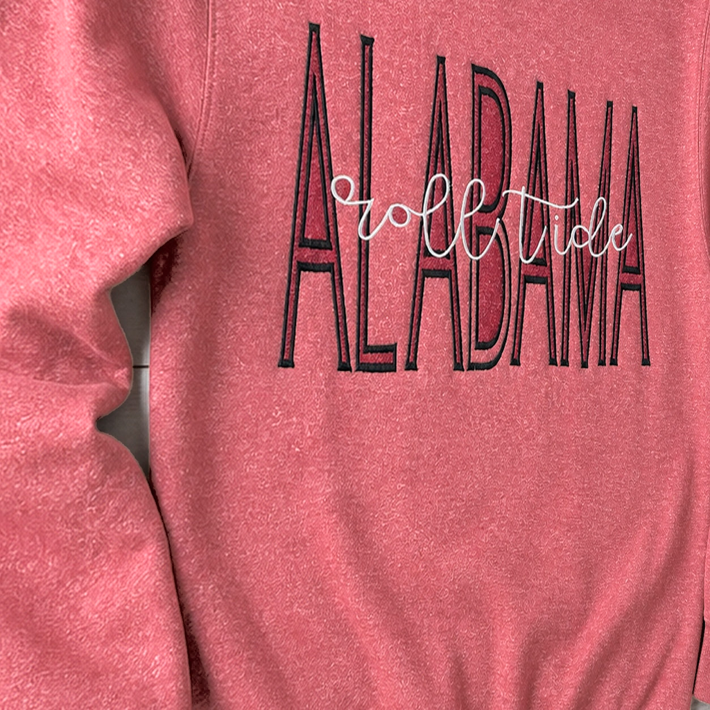 Tall Varsity Lettering & Script Sweatshirt. Shown in: Gildan • Heather Scarlet Red.