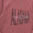 Tall Varsity Lettering & Script Quarter-Zip. Shown in: Gildan • Heather Scarlet Red.