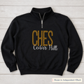 School Initials & Script Quarter-Zip. Shown in: Independent • Black.