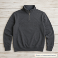 Tonal School Lettering Quarter-Zip. Shown in: Independent • Asphalt.