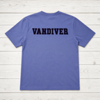 Team Lettering & Back Name Tee. Shown in: Comfort Colors • Periwinkle.