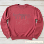 Roll Tide Elephant Trio Sweatshirt. Shown in: Comfort Colors • Crimson.