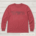 Roll Tide Elephant Trio Long-Sleeve Tee. Shown in: Comfort Colors • Crimson.