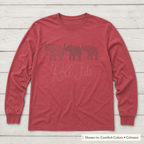 Roll Tide Elephant Trio Long-Sleeve Tee. Shown in: Comfort Colors • Crimson.