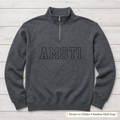 Tonal Outline Lettering Quarter-Zip. Shown in: Gildan • Heather Dark Gray.