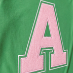 Varsity Initial Appliqué Long-Sleeve Tee. Shown in: Gildan • Irish Green.