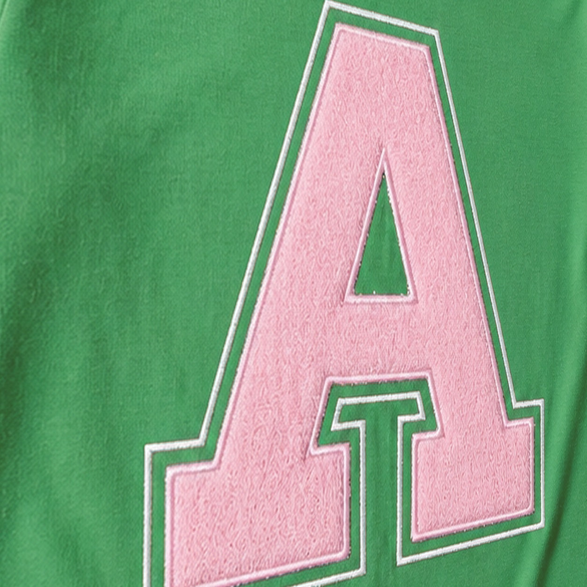 Varsity Initial Appliqué Long-Sleeve Tee. Shown in: Gildan • Irish Green.